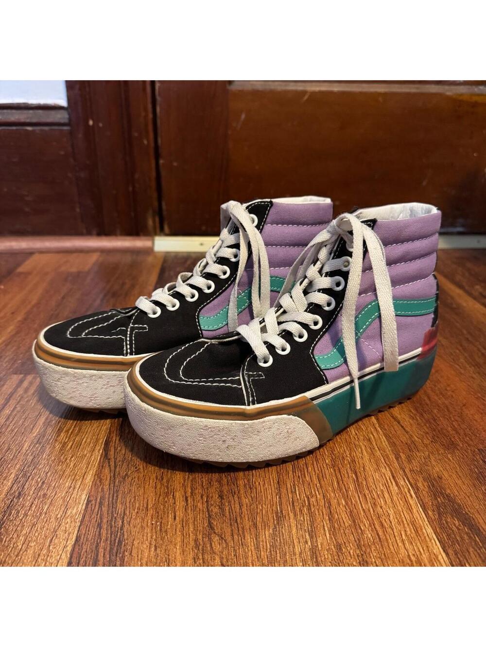 Vans Sk8-Hi Stacked 'Confetti - Fairy Wren Sea Green' size 5.5